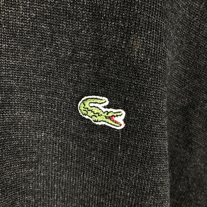 Lacoste Acrylic and Wool Knit Sweater, Made in Spain, Size 6, Men's L wool Charcoal Vintage Second Hand