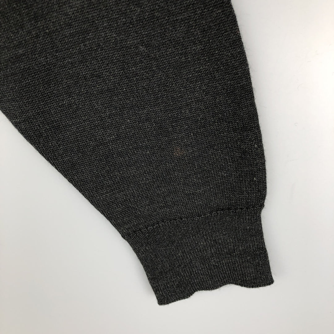 Lacoste Acrylic and Wool Knit Sweater, Made in Spain, Size 6, Men's L wool Charcoal Vintage Second Hand