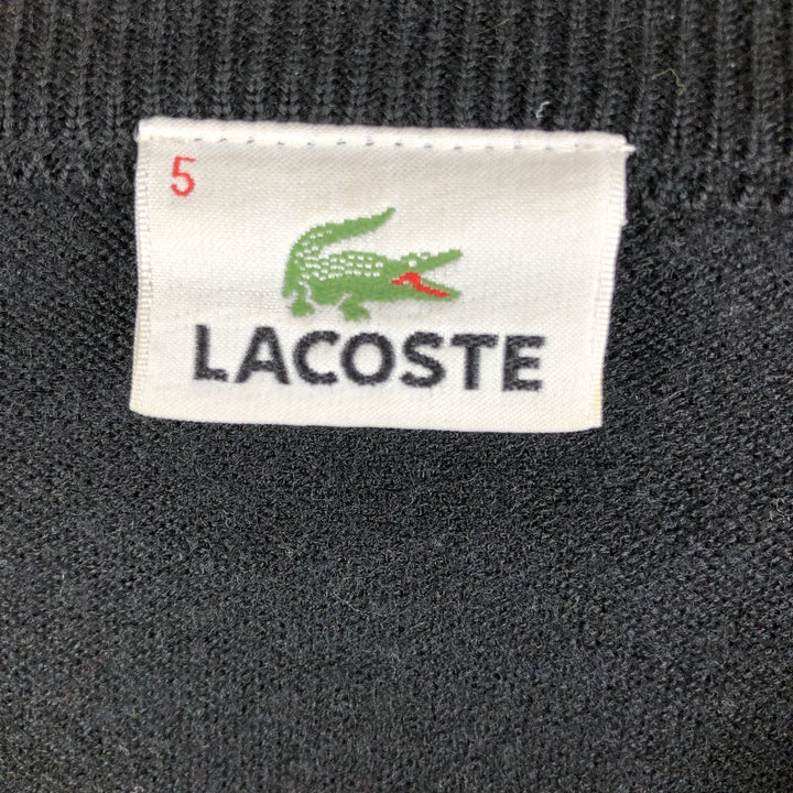 Lacoste V-neck acrylic and wool knit sweater, size 5 wool black type Vintage Second Hand