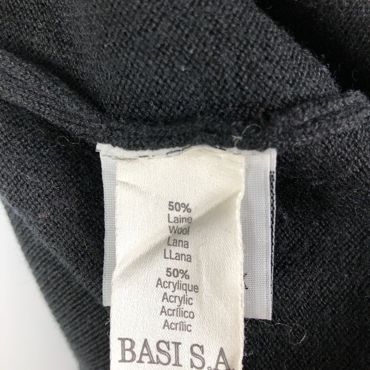 Lacoste V-neck acrylic and wool knit sweater, size 5 wool black type Vintage Second Hand