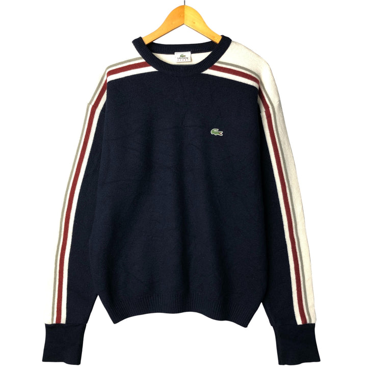 Lacoste LACOSTE SPORT acrylic and wool knit sweater, men's size L wool navy blue type Vintage Second Hand