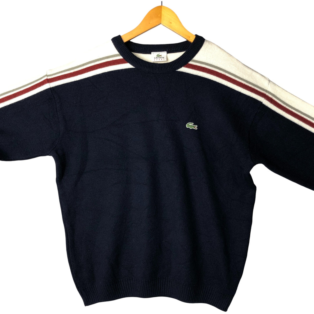 Lacoste LACOSTE SPORT acrylic and wool knit sweater, men's size L wool navy blue type Vintage Second Hand