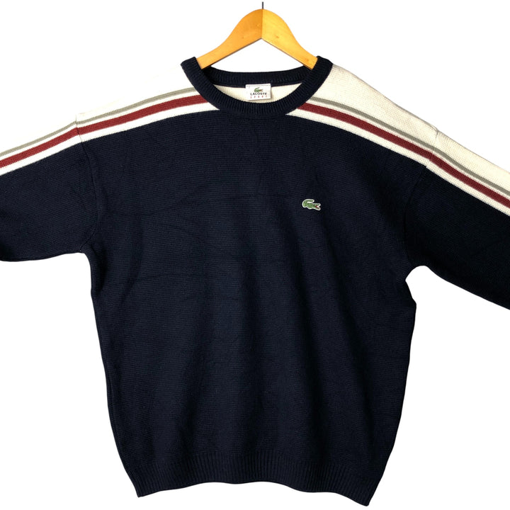 Lacoste LACOSTE SPORT acrylic and wool knit sweater, men's size L wool navy blue type Vintage Second Hand