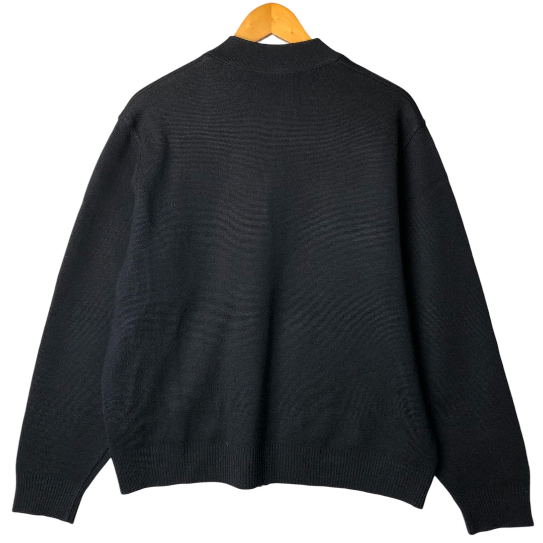 Burberry's London Merino Wool and Acrylic Knit Full-Zip Sweater, Made in Spain, Men's Size L Merino wool black type Vintage Second Hand