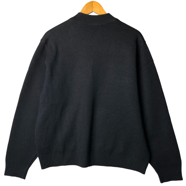 Burberry's London Merino Wool and Acrylic Knit Full-Zip Sweater, Made in Spain, Men's Size L Merino wool black type Vintage Second Hand