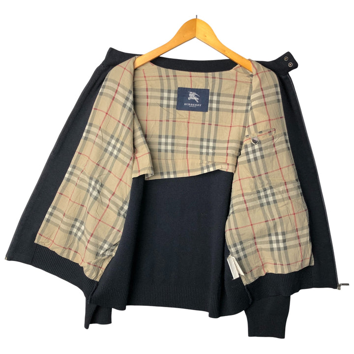 Burberry's London Merino Wool and Acrylic Knit Full-Zip Sweater, Made in Spain, Men's Size L Merino wool black type Vintage Second Hand