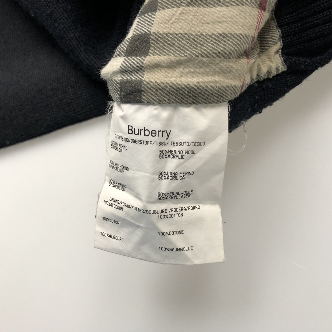 Burberry's London Merino Wool and Acrylic Knit Full-Zip Sweater, Made in Spain, Men's Size L Merino wool black type Vintage Second Hand