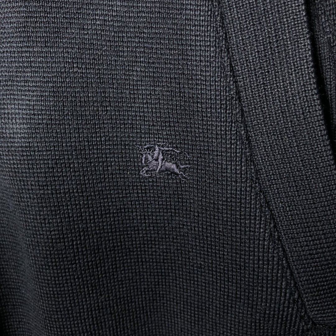 Burberry's London Merino Wool and Acrylic Knit Full-Zip Sweater, Made in Spain, Men's Size L Merino wool black type Vintage Second Hand