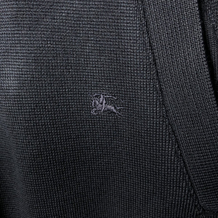 Burberry's London Merino Wool and Acrylic Knit Full-Zip Sweater, Made in Spain, Men's Size L Merino wool black type Vintage Second Hand