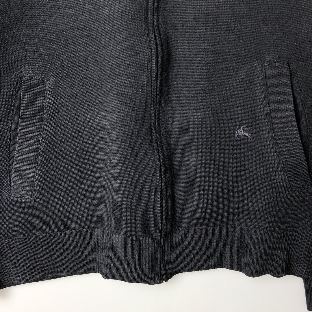 Burberry's London Merino Wool and Acrylic Knit Full-Zip Sweater, Made in Spain, Men's Size L Merino wool black type Vintage Second Hand
