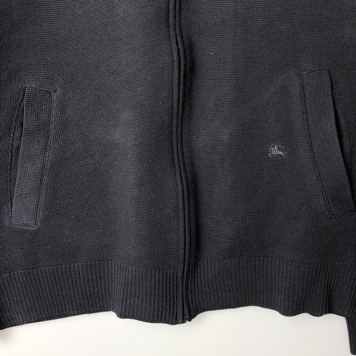 Burberry's London Merino Wool and Acrylic Knit Full-Zip Sweater, Made in Spain, Men's Size L Merino wool black type Vintage Second Hand