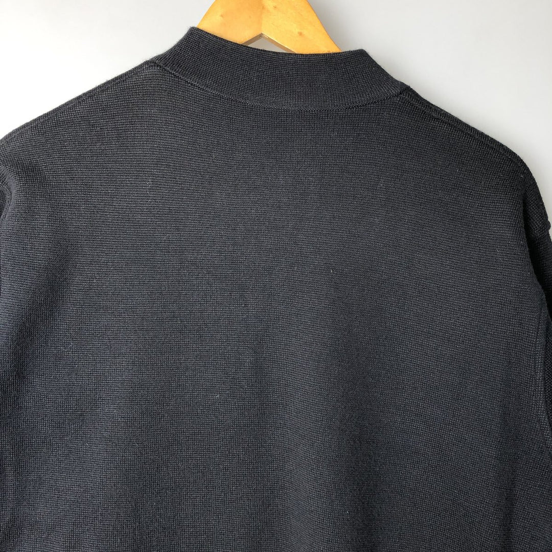 Burberry's London Merino Wool and Acrylic Knit Full-Zip Sweater, Made in Spain, Men's Size L Merino wool black type Vintage Second Hand