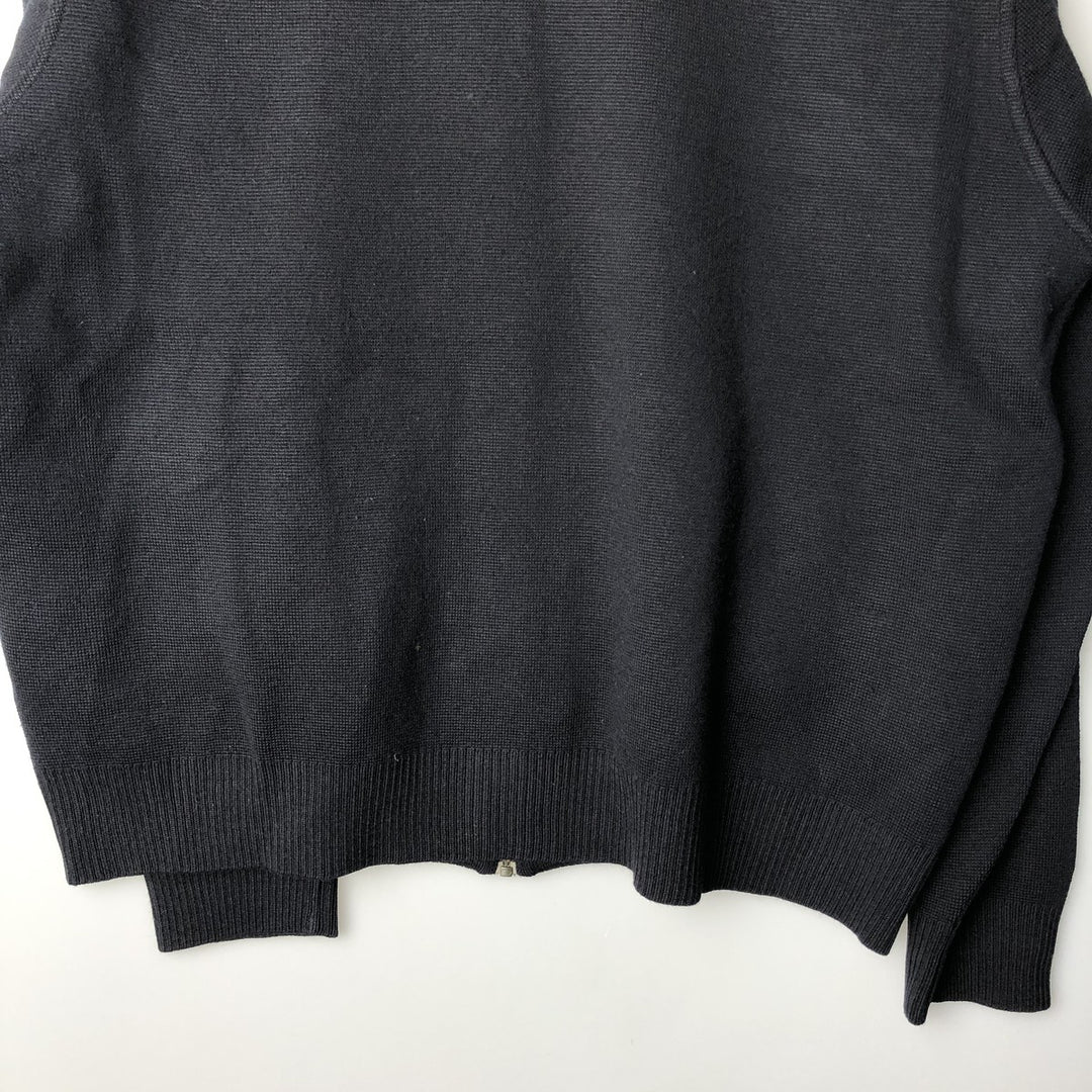 Burberry's London Merino Wool and Acrylic Knit Full-Zip Sweater, Made in Spain, Men's Size L Merino wool black type Vintage Second Hand