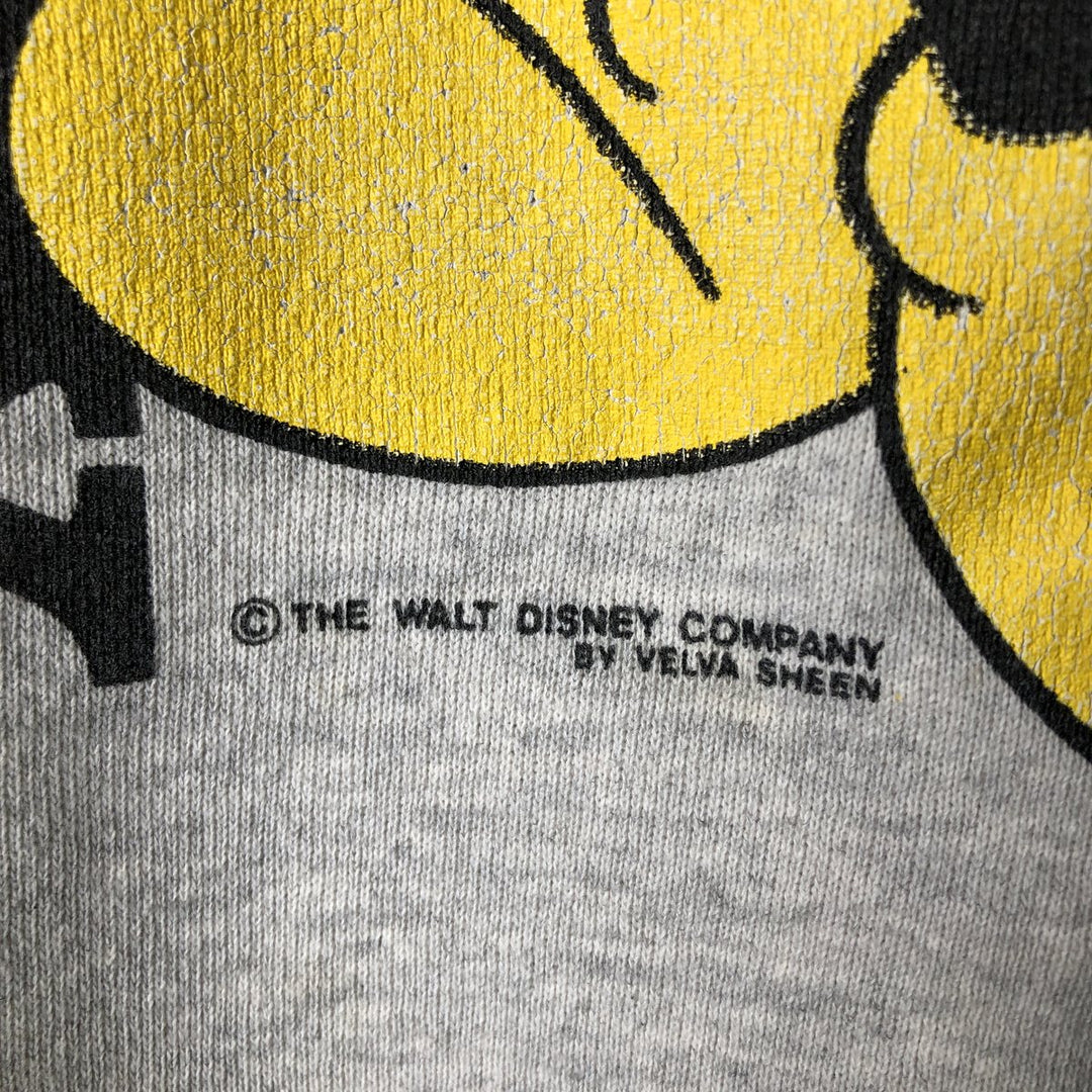 MICKEY MOUSE Mickey Mouse character sweatshirt, Made in USA, Men's size L cotton pale white type Vintage Second Hand