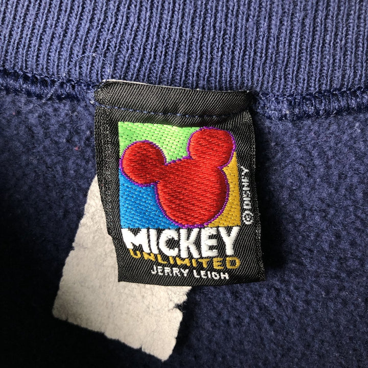 90'S MICKY UNLIMITED Mickey Mouse Large Print Character Sweatshirt, Men's Size XL cotton navy blue type Vintage Second Hand