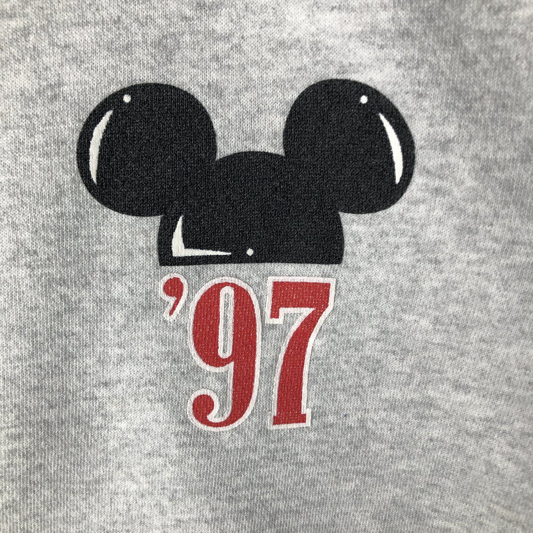 Vintage 90'S MICKEY INC MICKEY MOUSE Mickey Mouse character sweatshirt, men's size XL unclear pale white type Vintage Second Hand