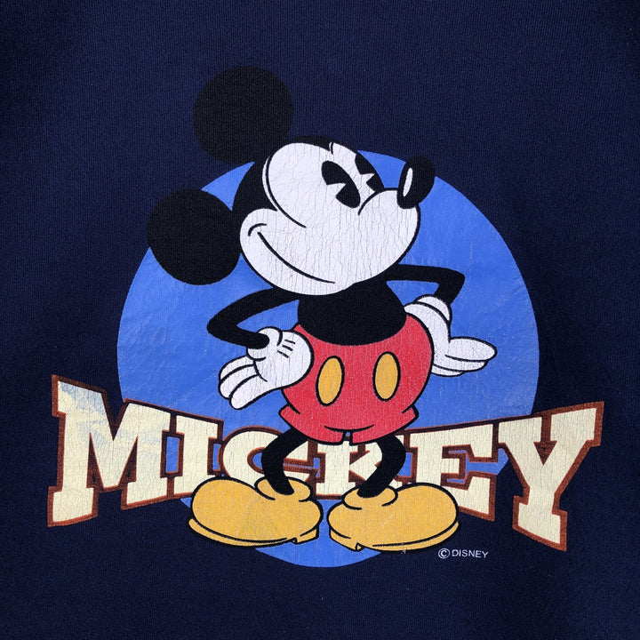 Vintage 90'S Hanes Heavyweight Mickey Mouse Sweatshirt, Made in USA, Men's Size Large cotton navy blue type Vintage Second Hand