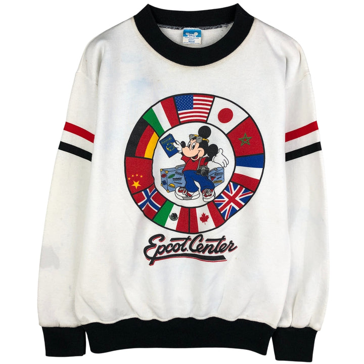Vintage 1980'S Disney Mickey Mouse character sweatshirt, made in the USA, size M, men's cotton white type Vintage Second Hand