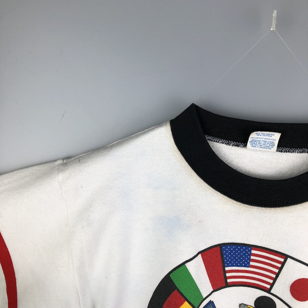 Vintage 1980'S Disney Mickey Mouse character sweatshirt, made in the USA, size M, men's cotton white type Vintage Second Hand