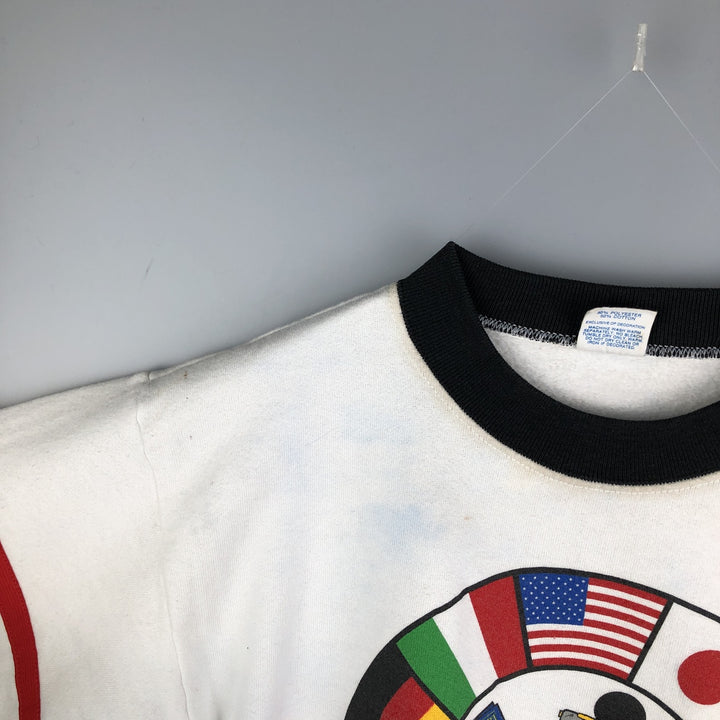 Vintage 1980'S Disney Mickey Mouse character sweatshirt, made in the USA, size M, men's cotton white type Vintage Second Hand