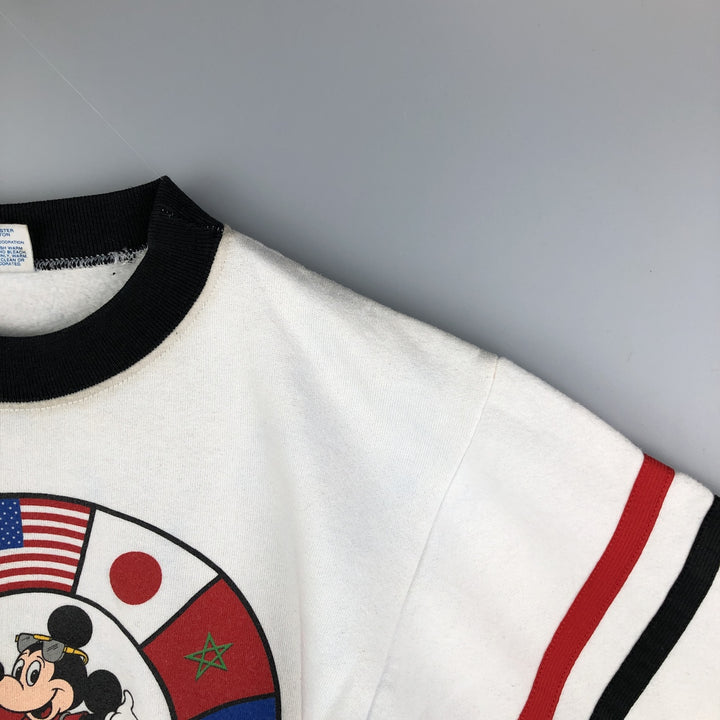Vintage 1980'S Disney Mickey Mouse character sweatshirt, made in the USA, size M, men's cotton white type Vintage Second Hand
