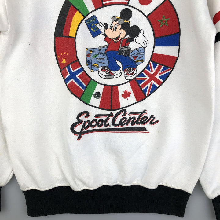 Vintage 1980'S Disney Mickey Mouse character sweatshirt, made in the USA, size M, men's cotton white type Vintage Second Hand