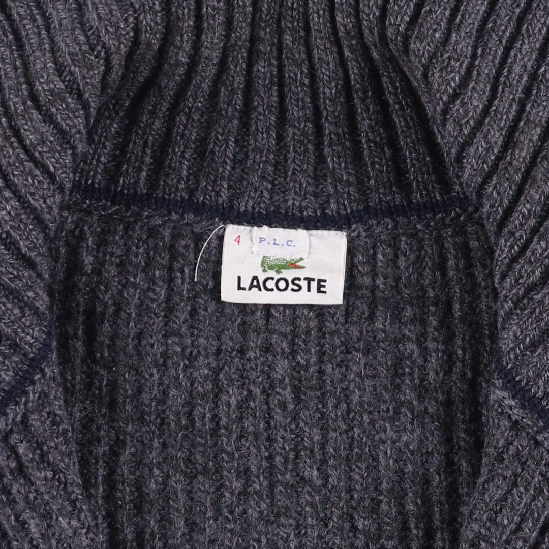 Lacoste Driver's Knit Sweater, Size 4, Men's Medium wool gray type Vintage Second Hand