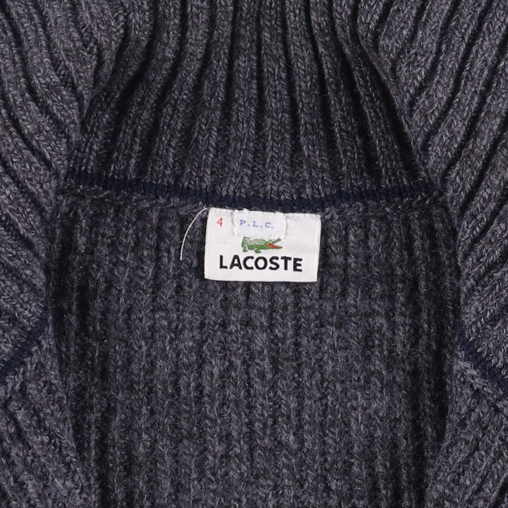 Lacoste Driver's Knit Sweater, Size 4, Men's Medium wool gray type Vintage Second Hand