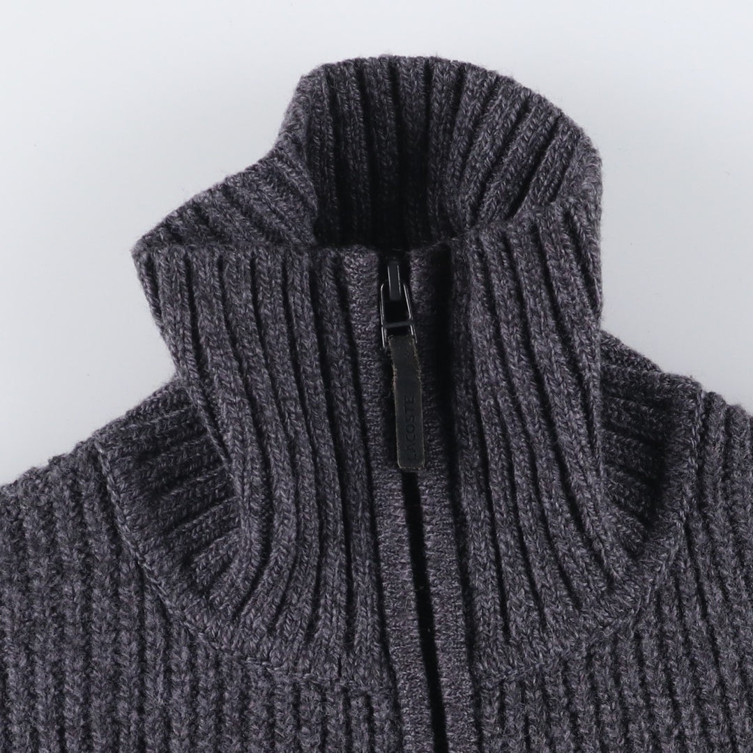 Lacoste Driver's Knit Sweater, Size 4, Men's Medium wool gray type Vintage Second Hand