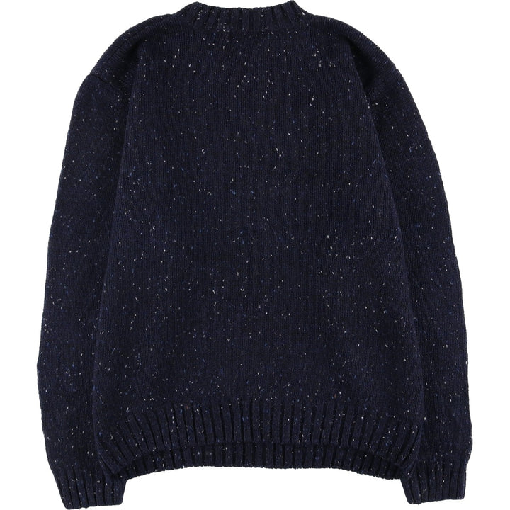 90'S Vintage KNIGHTSBRIDGE Argyle Pattern Colored Nep Ramie Knit Sweater, Men's Size L Lamy navy blue type Vintage Second Hand
