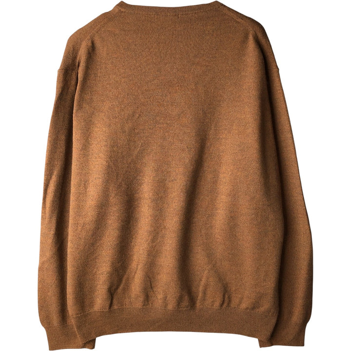 Pierre Cardin V-neck wool and acrylic knit sweater, men's size XXXL acrylic brown type Vintage Second Hand