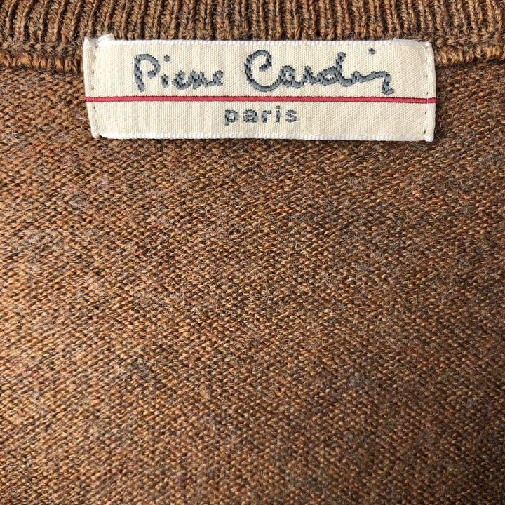 Pierre Cardin V-neck wool and acrylic knit sweater, men's size XXXL acrylic brown type Vintage Second Hand