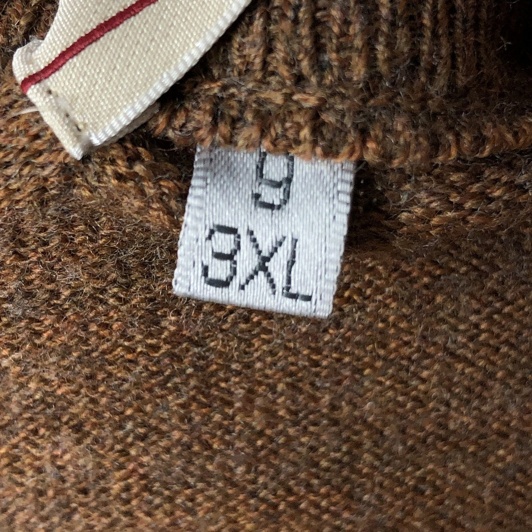 Pierre Cardin V-neck wool and acrylic knit sweater, men's size XXXL acrylic brown type Vintage Second Hand