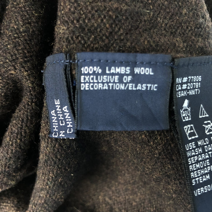 Tommy Hilfiger V-neck lambswool knit sweater, men's size M Lamb wool brown type Vintage Second Hand
