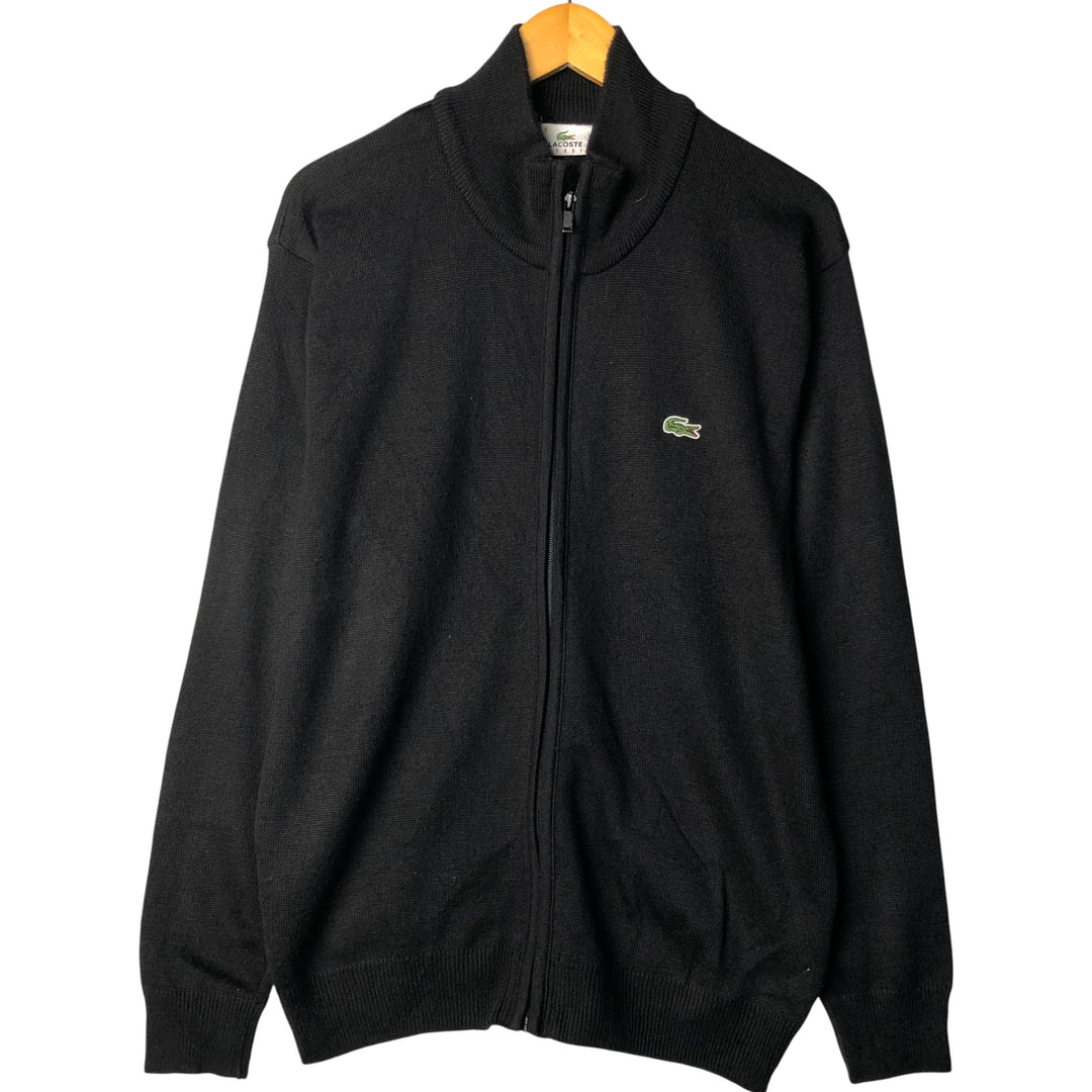 Vintage 1990'S Lacoste Sport Driver's Knit Sweater, Size 6, Men's Size L acrylic black type Vintage Second Hand