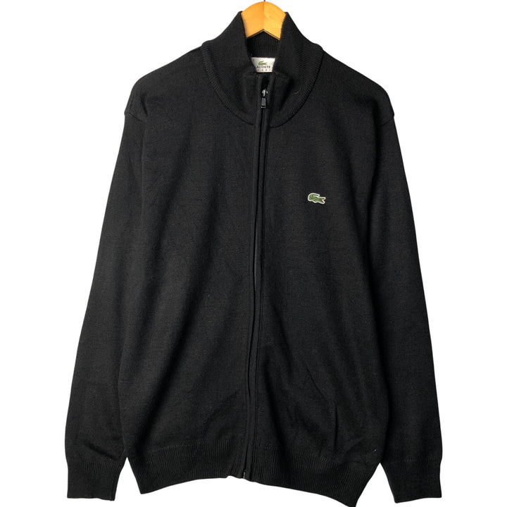 Vintage 1990'S Lacoste Sport Driver's Knit Sweater, Size 6, Men's Size L acrylic black type Vintage Second Hand