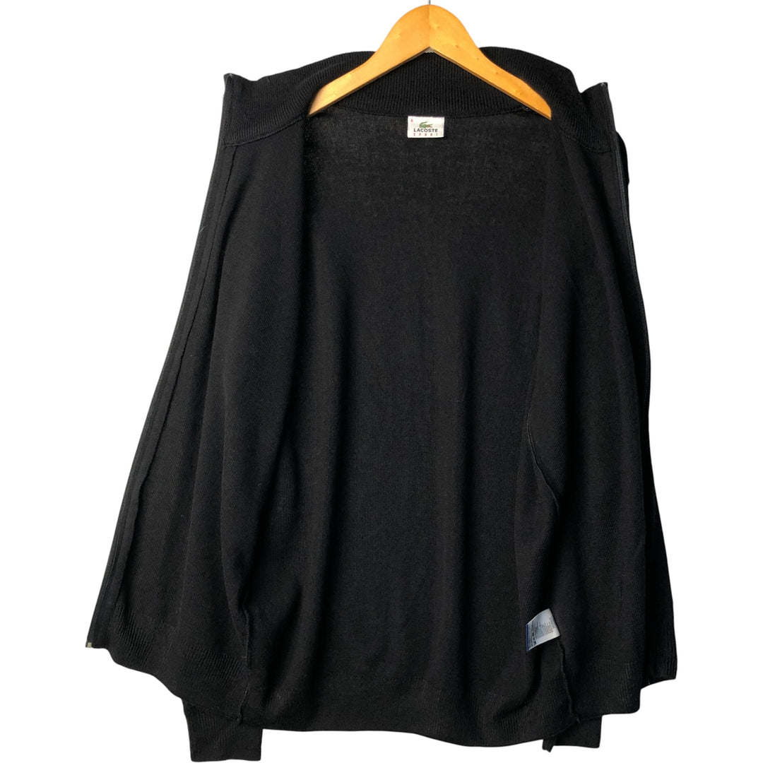 Vintage 1990'S Lacoste Sport Driver's Knit Sweater, Size 6, Men's Size L acrylic black type Vintage Second Hand