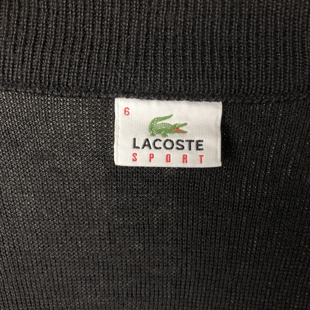 Vintage 1990'S Lacoste Sport Driver's Knit Sweater, Size 6, Men's Size L acrylic black type Vintage Second Hand