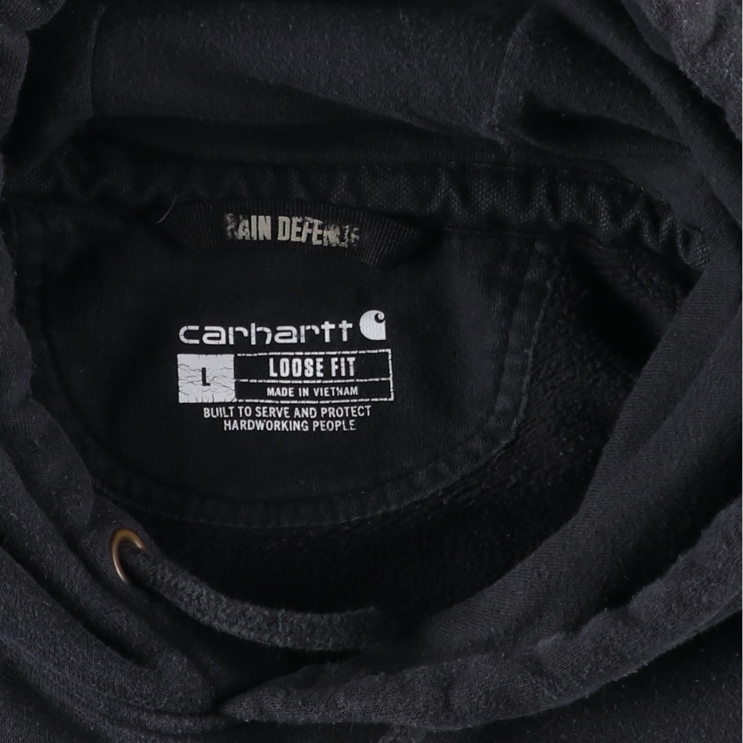 Carhartt Loose Fit Pullover Hoodie, Men's Size L, Long Sleeve cotton black type Vintage Second Hand