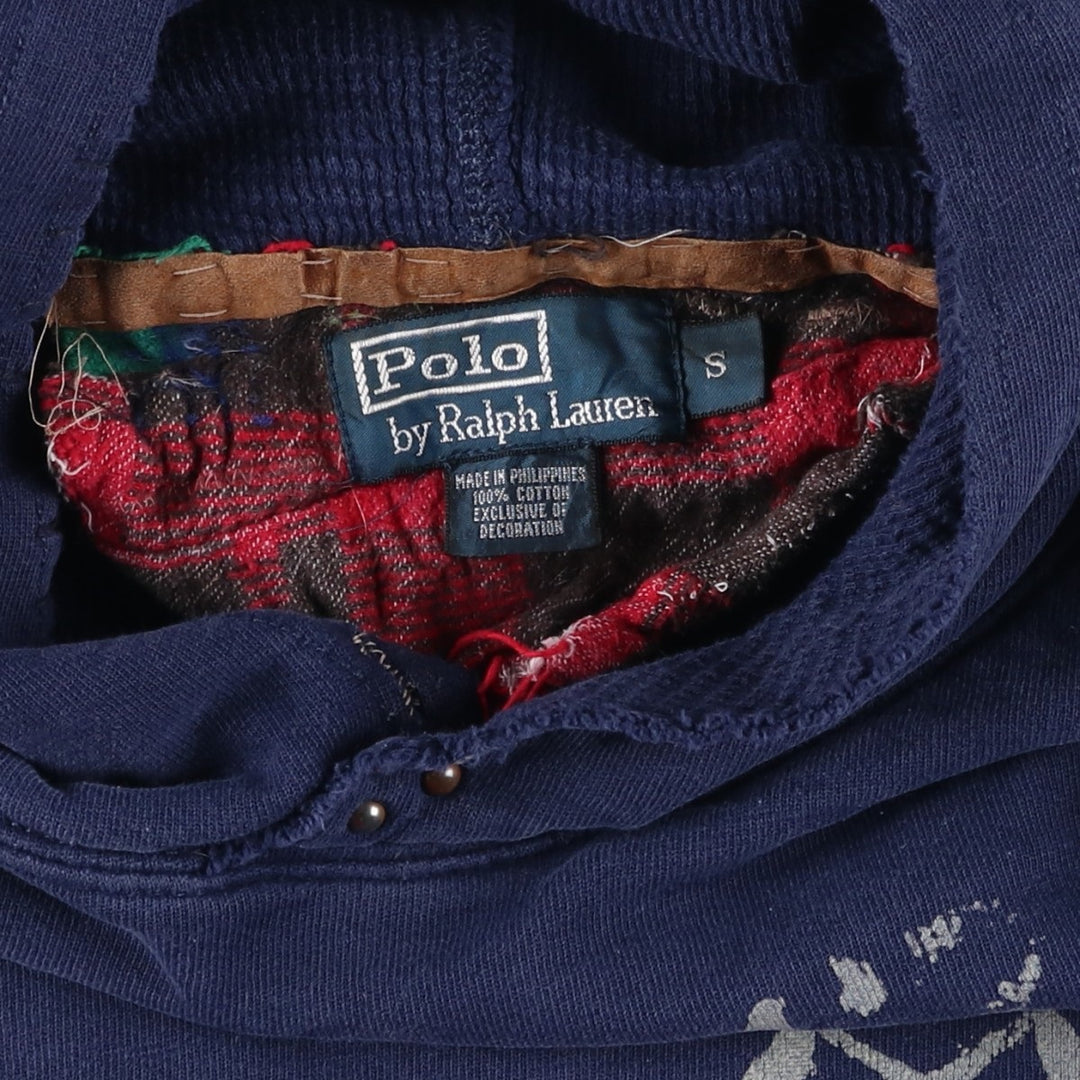 Ralph Lauren POLO by Ralph Lauren Stars and Stripes Pullover Hoodie, Men's Size Small cotton navy blue type Vintage Second Hand
