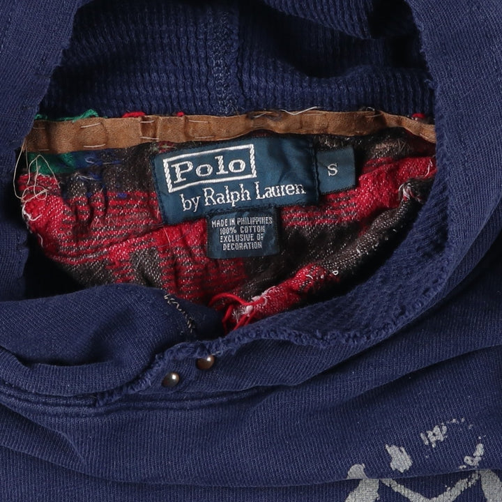 Ralph Lauren POLO by Ralph Lauren Stars and Stripes Pullover Hoodie, Men's Size Small cotton navy blue type Vintage Second Hand