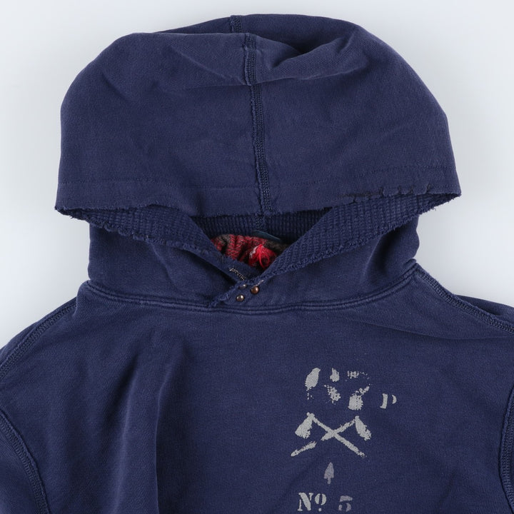 Ralph Lauren POLO by Ralph Lauren Stars and Stripes Pullover Hoodie, Men's Size Small cotton navy blue type Vintage Second Hand