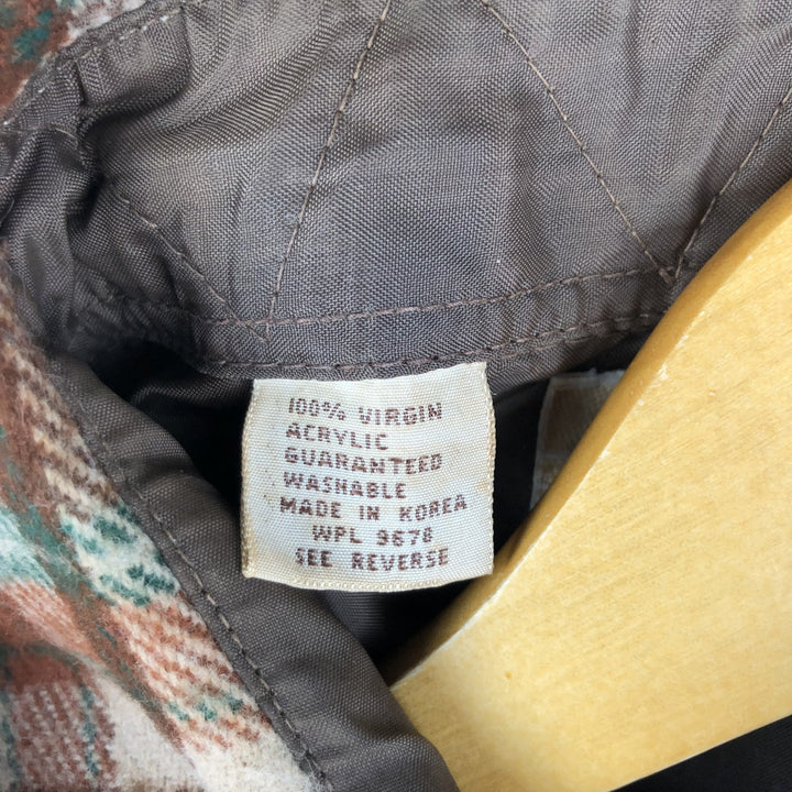 Vintage 1970'S Arrow Check Pattern Long Sleeve Acrylic Shirt, Men's Size Medium acrylic brown type Vintage Second Hand
