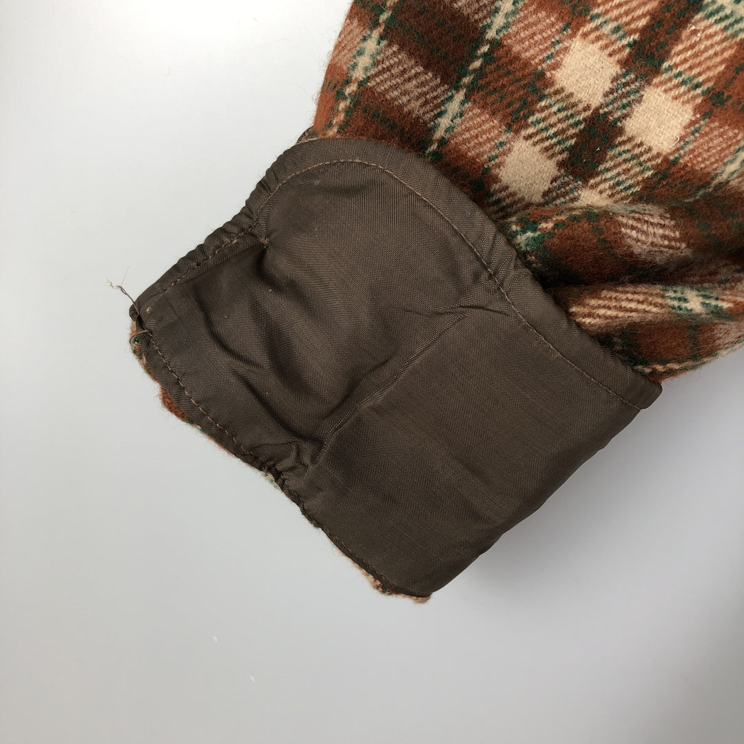 Vintage 1970'S Arrow Check Pattern Long Sleeve Acrylic Shirt, Men's Size Medium acrylic brown type Vintage Second Hand