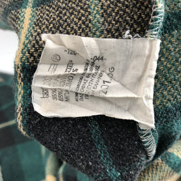 Vintage Lee Check Pattern Long Sleeve Polyester Shirt, Men's Size L, from the 1970s polyester green type Vintage Second Hand