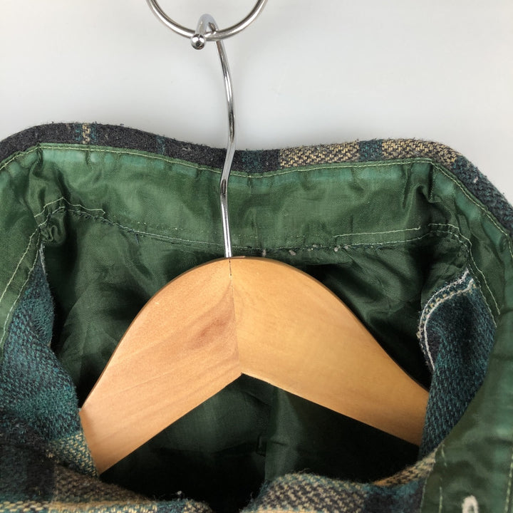 Vintage Lee Check Pattern Long Sleeve Polyester Shirt, Men's Size L, from the 1970s polyester green type Vintage Second Hand