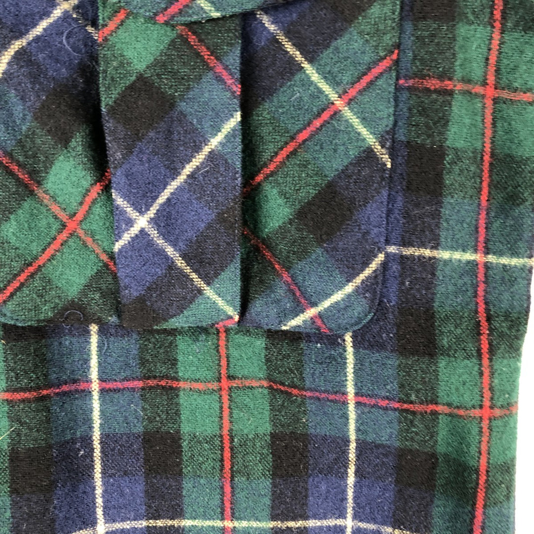 Vintage 1970s-1980'S Eddie Bauer Check Pattern Wool Shirt with Black Tag, Men's Size L wool navy blue type Vintage Second Hand
