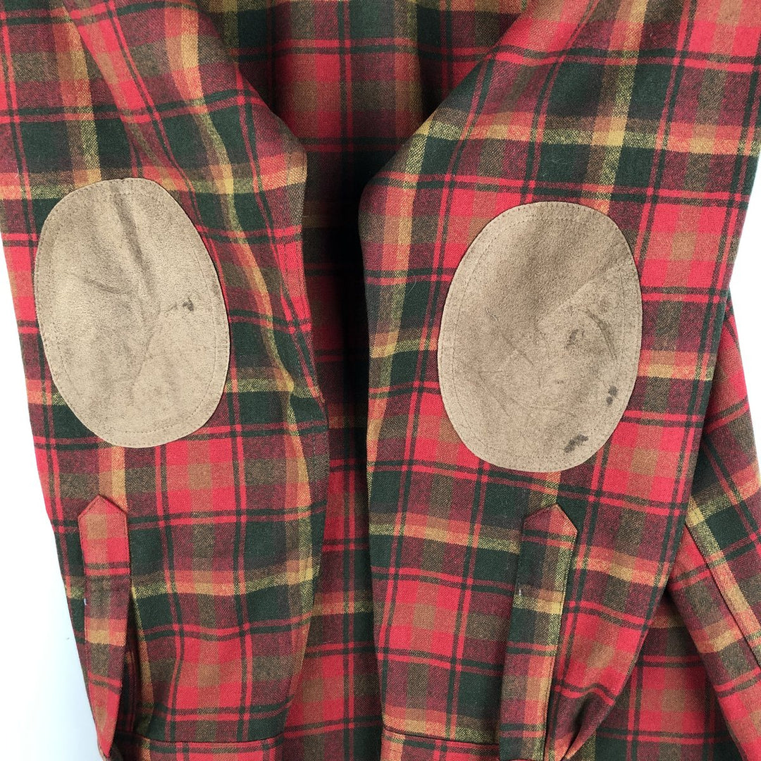 2000'S Pendleton Trail Shirt, Check Pattern, Wool Shirt, Men's Size L wool red type reddish brown Vintage Second Hand