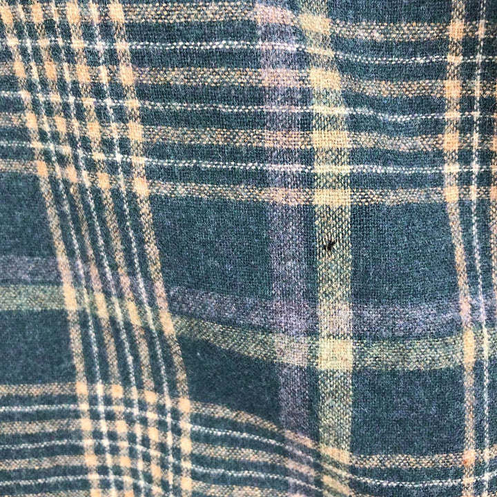 2000'S Pendleton Check Pattern Wool Shirt, Made in USA, Men's Size L wool Green type dark green Vintage Second Hand