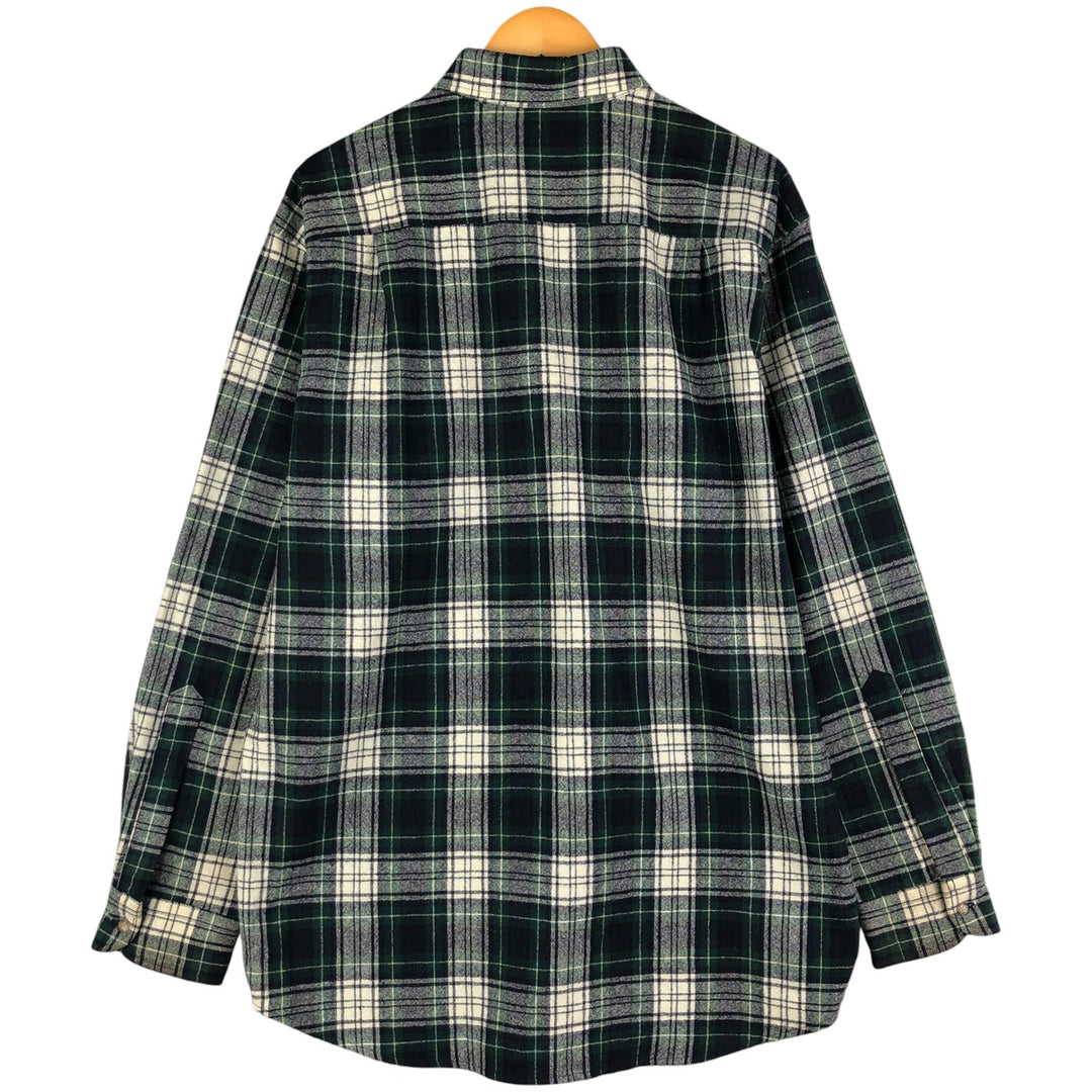 Pendleton Tartan Check Wool Shirt, Men's Size L wool Green type dark green Vintage Second Hand